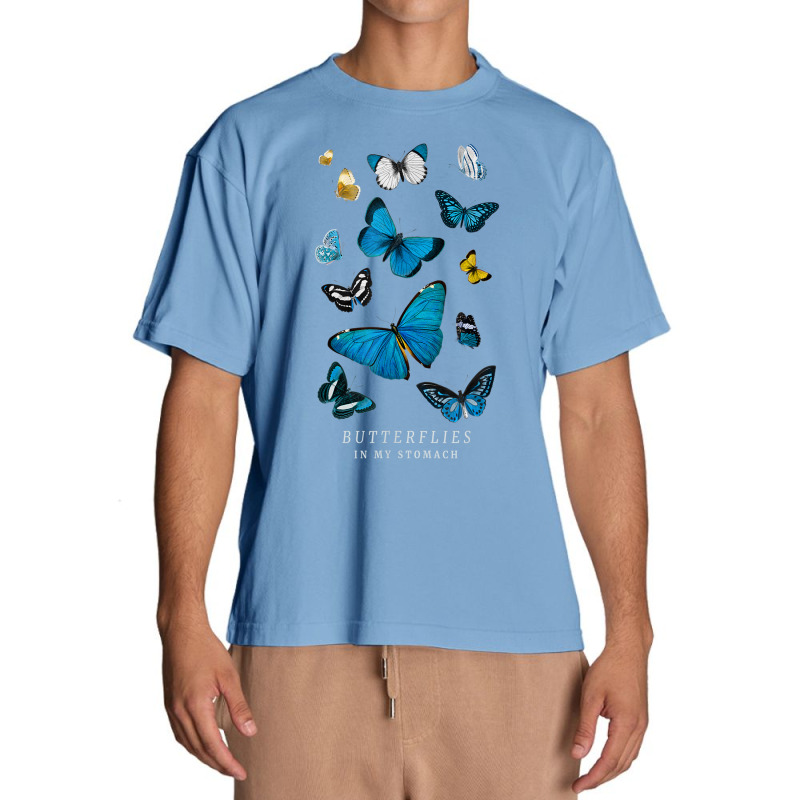 Butterflies In My Stomach Blue Butterfly Soft Aesthetic Urban Heavy T-shirt | Artistshot