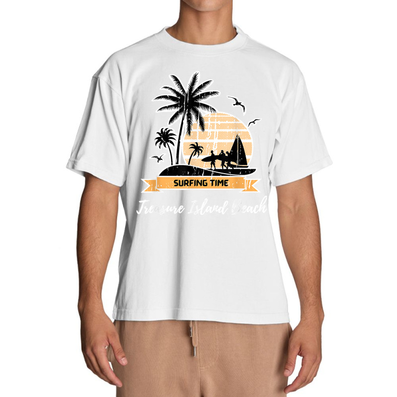 Vintage Treasure Island Beach Lover Palm Trees Surfing Time Urban Heavy T-shirt by EaglesonBonnie | Artistshot