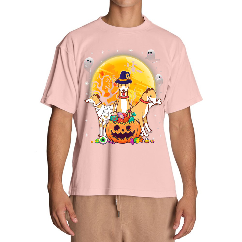 Whippets Dog Mummy Witch Moon Ghosts Happy Halloween Day 119 Urban Heavy T-shirt | Artistshot