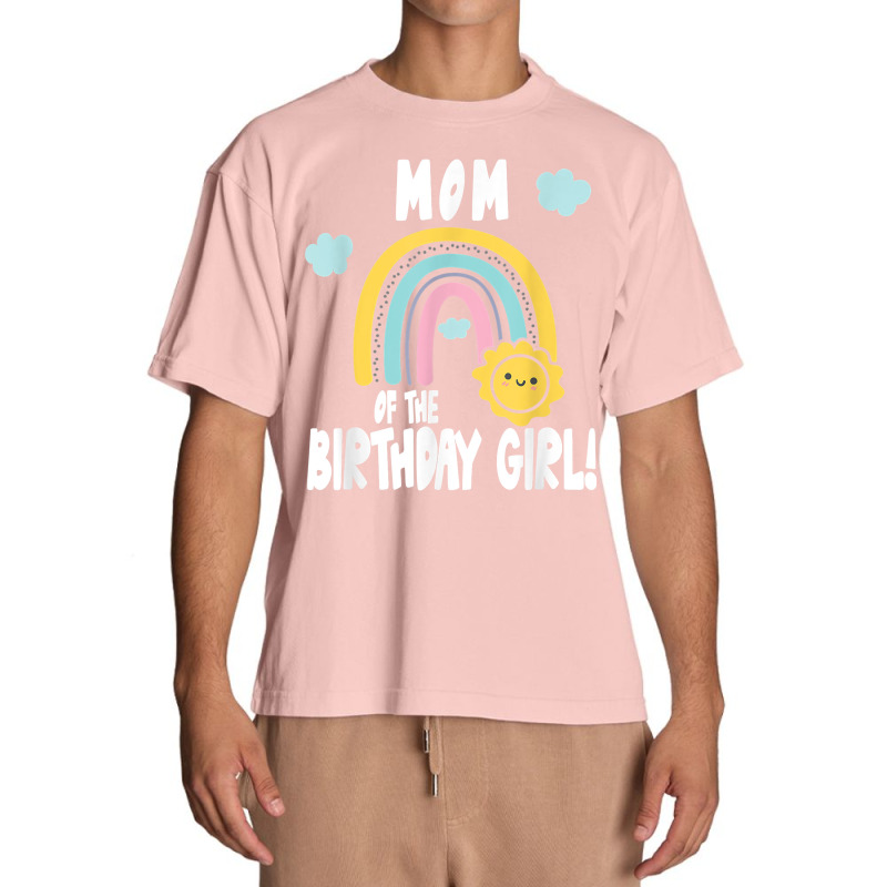 Rainbows & Sunshine Birthday Party Mom Of The Birthday Girl T Shirt Urban Heavy T-shirt | Artistshot