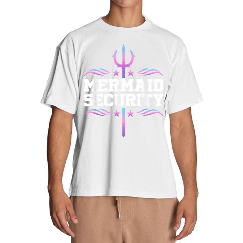 Mermaid Security Tees Mens Boys Swimmer Dad Merdad Trident T Shirt Urban Heavy T-shirt | Artistshot