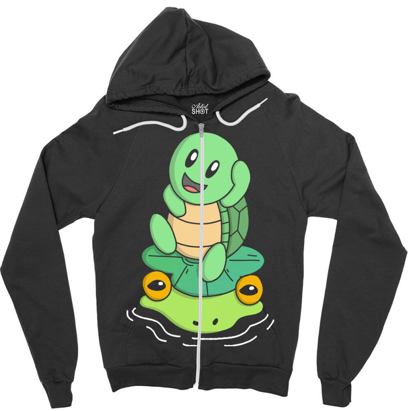 Turtle T  Shirt Turtle's Froggy Friend T  Shirt Zipper Hoodie | Artistshot