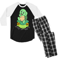 Turtle T  Shirt Turtle's Froggy Friend T  Shirt Men's 3/4 Sleeve Pajama Set | Artistshot