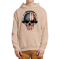 Skull Headphone Music Usa Flag 4th Of July Boys Kids Gamer Men Women Urban Pullover Hoodie | Artistshot