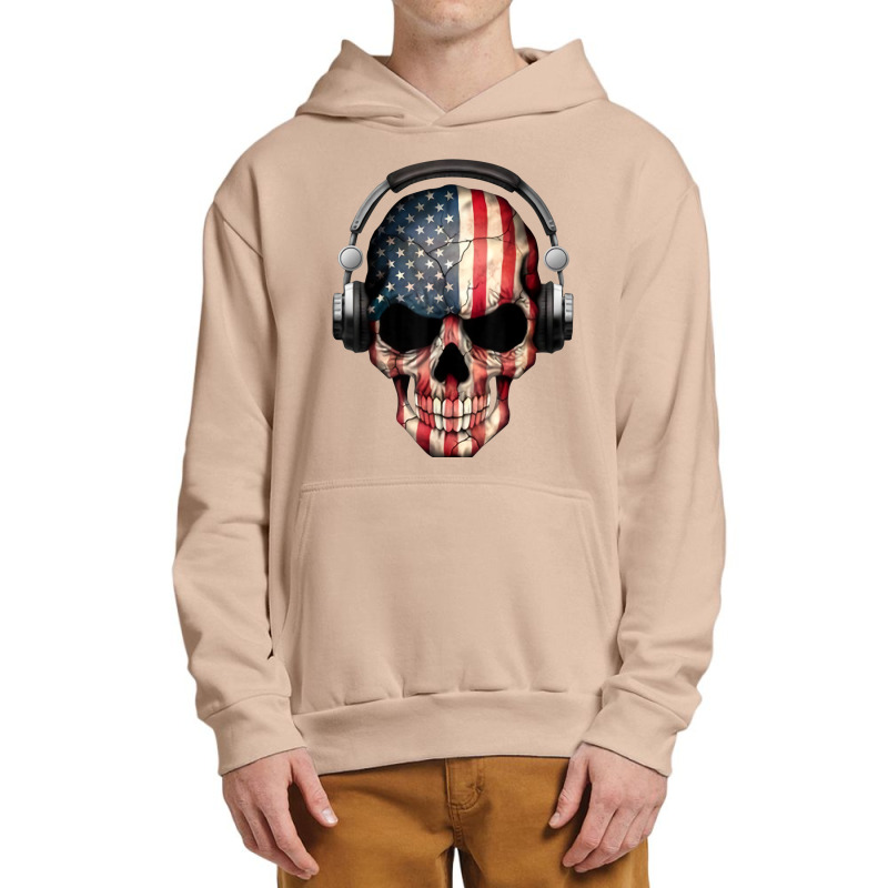 Skull Headphone Music Usa Flag 4th Of July Boys Kids Gamer Men Women Urban Pullover Hoodie by FrederickDesign | Artistshot