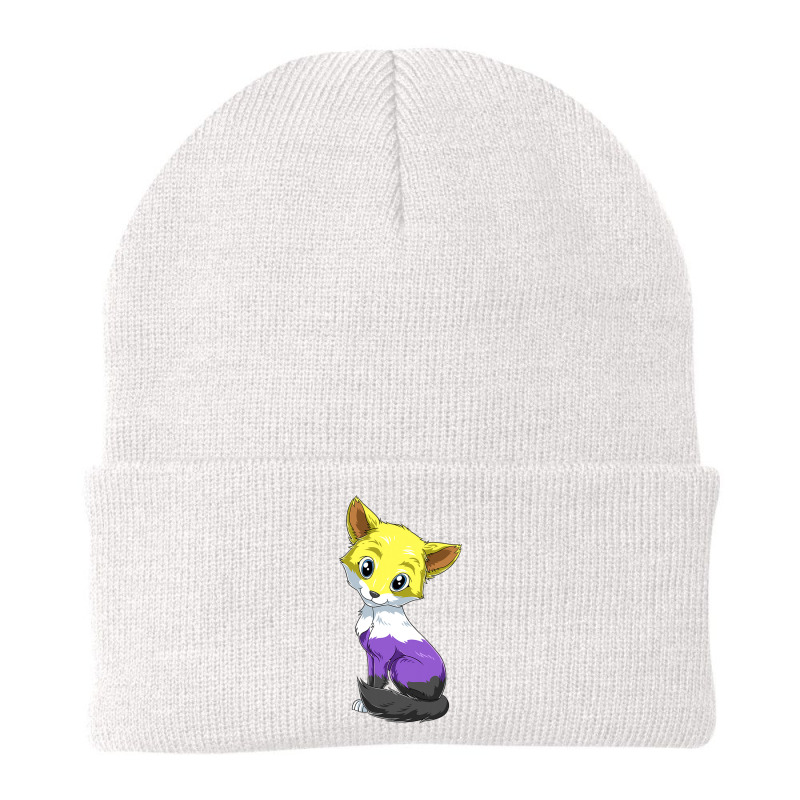 Nonbinary Fox Anime Style Pride Lgbtq Transgender Beanie by MarkRodriguez | Artistshot