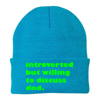 Introverted But Willing To Discuss Dnd Green Beanie | Artistshot