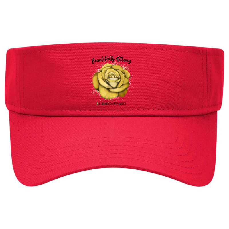 Beautifully Strong Childhood Cancer Warrior Rose T Shirt Visor Hat | Artistshot