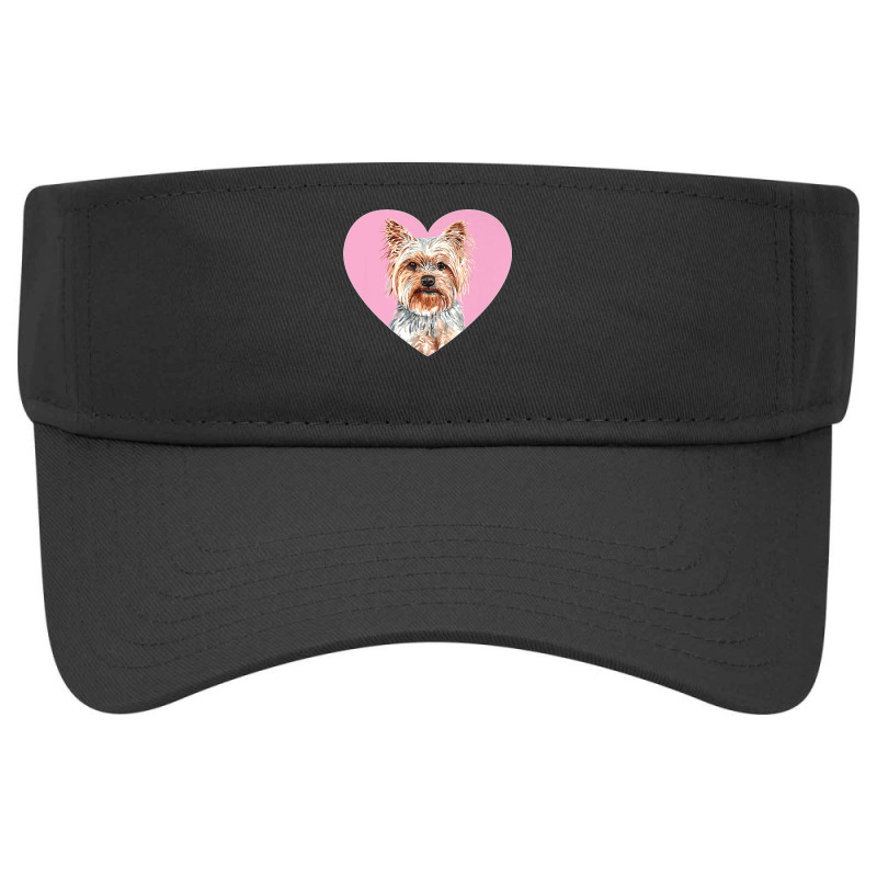 Yorkshire Terrier Valentines Day Pink Heart Yorkie Dog Lover Premium T Visor hat by NatalieRoseHeinz | Artistshot