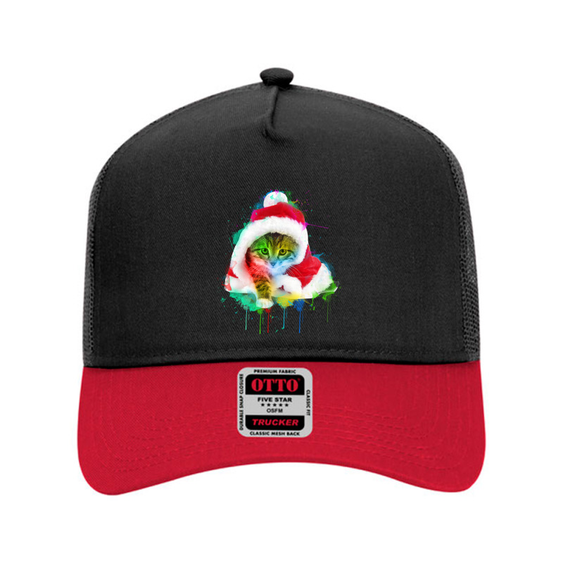 Merry Christmas Cat Mesh Back Trucker Hat | Artistshot