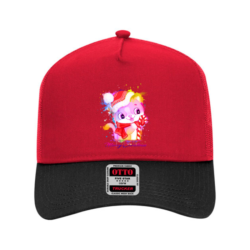 Merry Christmas Cat Mesh Back Trucker Hat | Artistshot