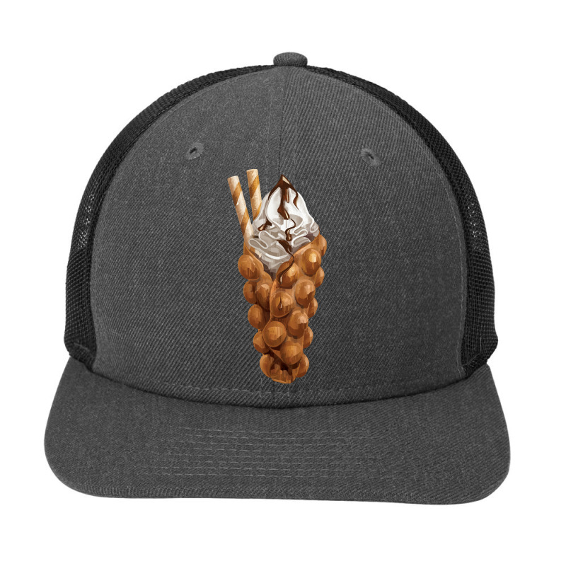 Eggette Bubble Waffle Vanilla Ice Cream T  Shirt Egg Bubble Waffle Van Snapback Trucker Cap by salesmanhuh | Artistshot