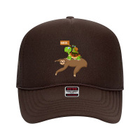 Snail Riding Sloth And Turtle Funny Running Tee Foam Trucker Hat | Artistshot