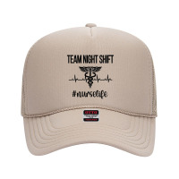 Womens Team Night Shift Caduceus Nursing Night Shift Nurse Week Foam Trucker Hat | Artistshot