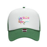 Flamingo Beach Please Flamingo Drinking Lover Summer Vacation Foam Trucker Hat | Artistshot