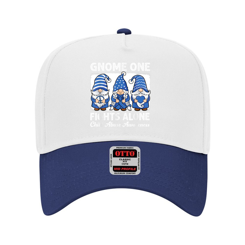 Gnome One Fights Alone Child Abuse Prevention Awareness Adjustable Baseball Cap by NathanielDesign | Artistshot