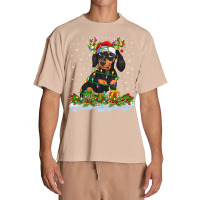 Dachshund Family Matching Xmas Lighting Santa Dachshund Doxie Christma Urban Heavy T-shirt | Artistshot