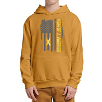 Childhood Cancer Usa Flag Mom Of A Warrior Childhood Cancer Urban Pullover Hoodie | Artistshot