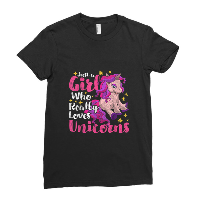 Fairy Tale Unicorn Lover Girls Women Magical Animal Unicorn Ladies Fitted T-Shirt by Yuh2105 | Artistshot