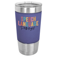 Speech Language Pathologist Groovy Wavy Speech Therapy T Shirt Leatherette Tumbler | Artistshot