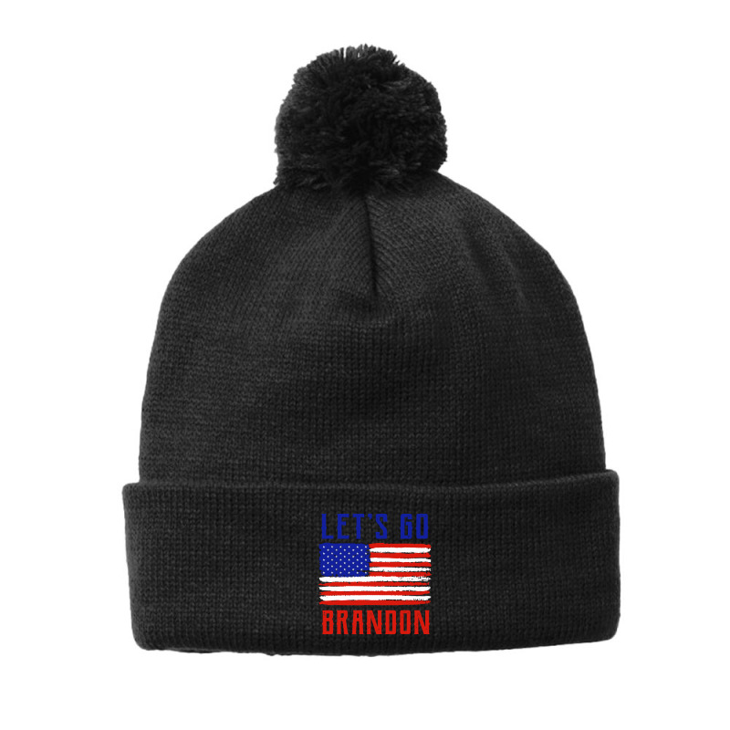 Let's Go Brandon Shirt Conservative American Flag Pom Pom Beanie | Artistshot