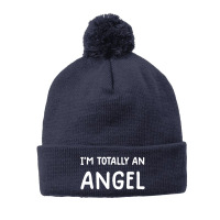 Im Totally An Angel Novelty Funny Halloween Christmas Pom Pom Beanie | Artistshot