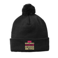 Aide Funniest Isn't A Jobtitle Pom Pom Beanie | Artistshot