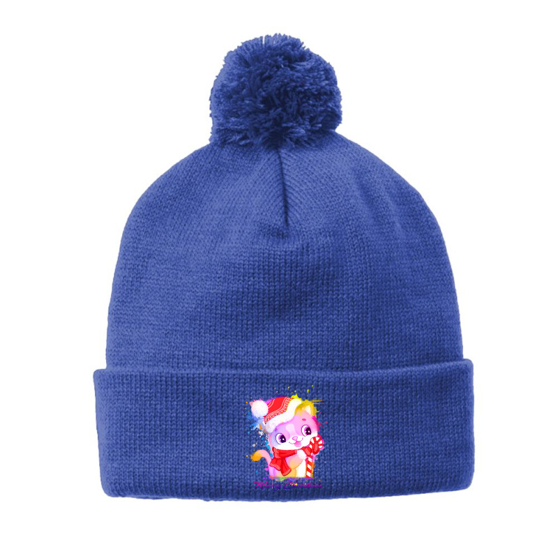 Merry Christmas Cat Pom Pom Beanie | Artistshot