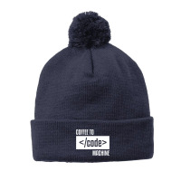 Coffee To Machine Code Geek Solver Coder Accounta Pom Pom Beanie | Artistshot