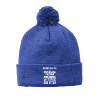 Gift For Freaking Awesome Marine Drafter Pom Pom Beanie | Artistshot