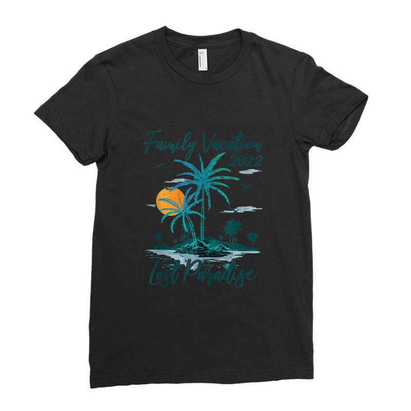 Family Vacation 2022 Retro Sunset Lost Paradise Beach Tank Top Ladies Fitted T-Shirt by Yuh2105 | Artistshot