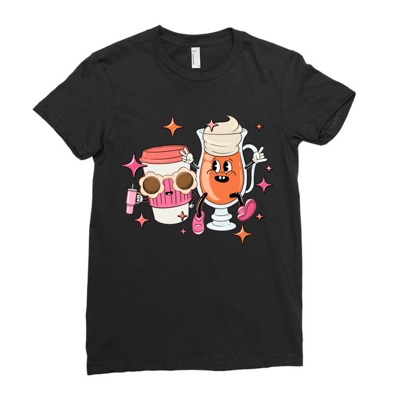 Fueled By Coffee And Anxiety Ladies Fitted T-Shirt by Oma's Magic World | Artistshot