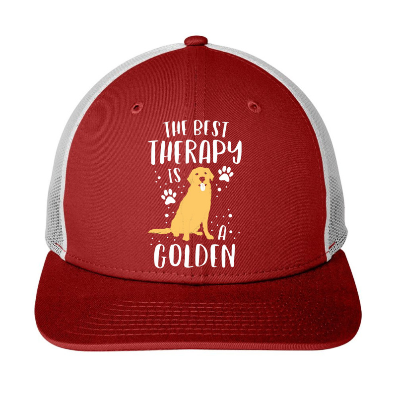 The Best Therapy Is A Golden Retriever Dog Puppy Snapback Trucker Cap by johnoconnorart | Artistshot