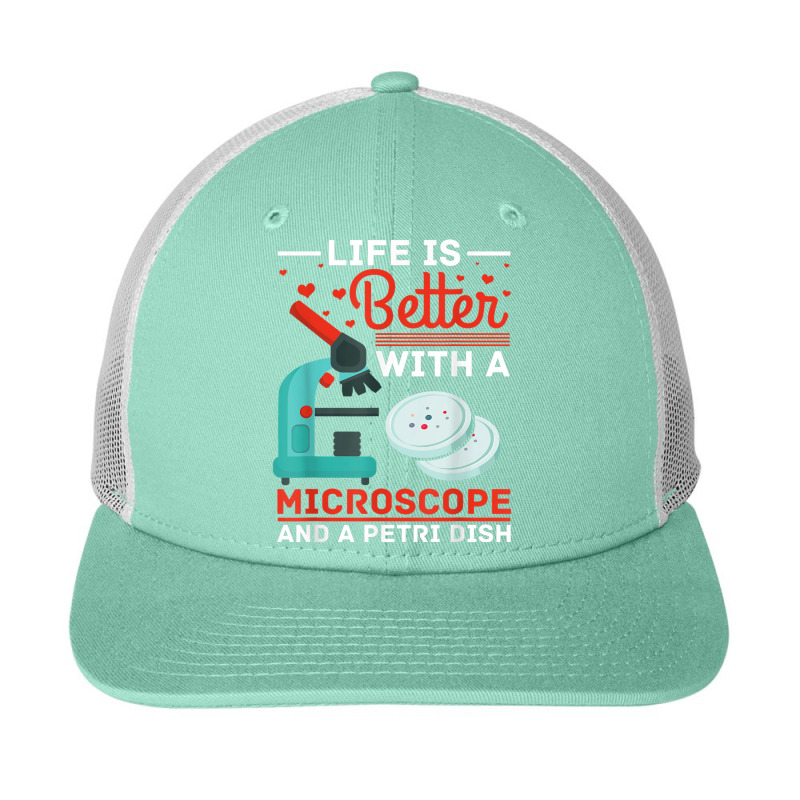 Science Biologist Science Of Life Microscope Molecular Biology Snapback Trucker Cap | Artistshot