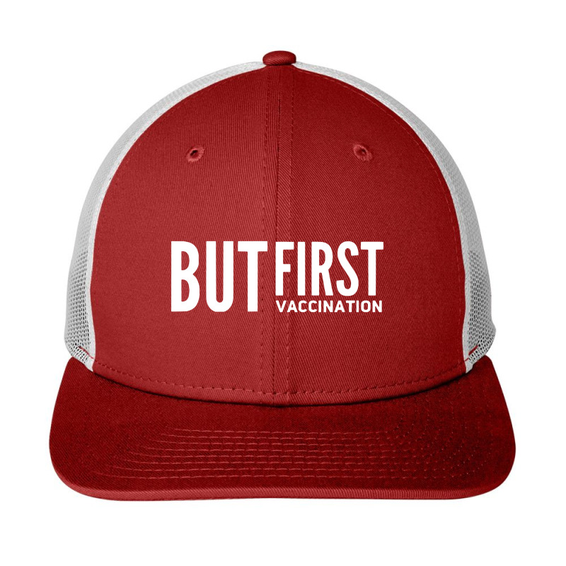 But First Vaccination Snapback Trucker Cap by pentolkudus | Artistshot