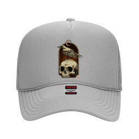 Edgar Allan Poe Nevermore Skull And Raven Memento Mori Foam Trucker Hat | Artistshot