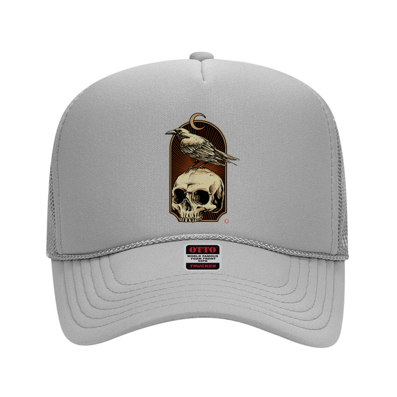 Edgar Allan Poe Nevermore Skull And Raven Memento Mori Foam Trucker Hat | Artistshot