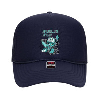 Plug In  Play Music Geek Cartoon Foam Trucker Hat | Artistshot