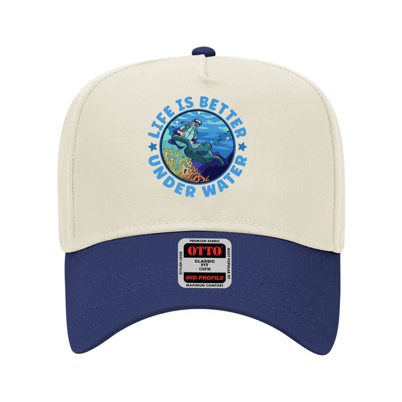 Life Is Better Under Water Marine Biology Scuba Diver Premium Adjustable Baseball Cap | Artistshot