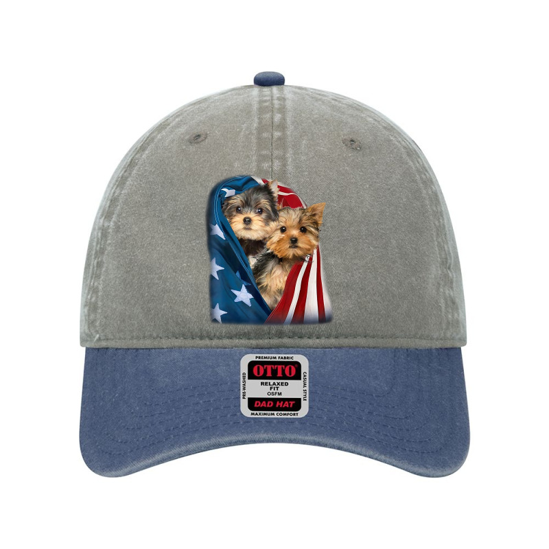 Yorkshire Terrier Us Flag July 4th Patriotic Yorkie Puppies T Shirt Dyed Cap by emly9i8u7y6y5t | Artistshot