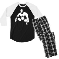 Wood Sitting On Bed Meme Men's 3/4 Sleeve Pajama Set | Artistshot