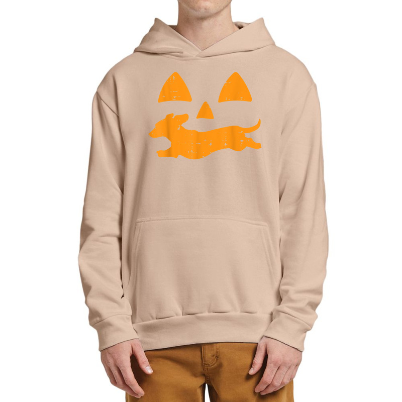 Pumpkin Eyes Dachshund Funny Halloween Jack O Lantern Dog T Shirt Urban Pullover Hoodie | Artistshot