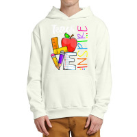 Teach Love Inspire Funny Back To School Prek Kinder Teachers T Shirt Urban Pullover Hoodie | Artistshot