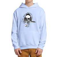 Skull Headphone Knife Dog Tag Costume Cool Halloween Urban Pullover Hoodie | Artistshot