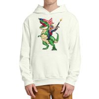 Machine Gun Trump On T Rex Dinosaur With American Flag Women My Favori Urban Pullover Hoodie | Artistshot