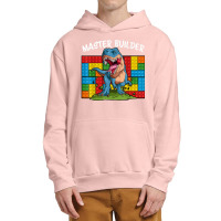 Master Builder Funny Building Blocks T-rex Dinosaur Characters Video G Urban Pullover Hoodie | Artistshot