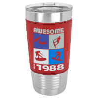 Awesome Since 1988. Wakeboard Lifestyle Long Sleeve T Shirt Leatherette Tumbler | Artistshot