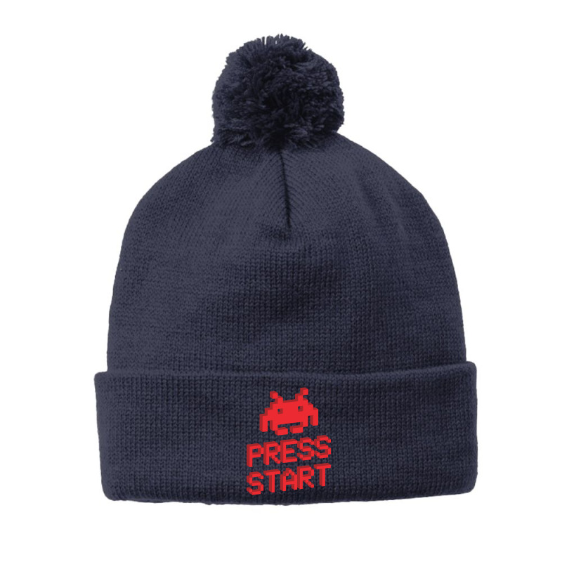 Space Invader Press Start, Space Invaders Pom Pom Beanie by creepysatan | Artistshot