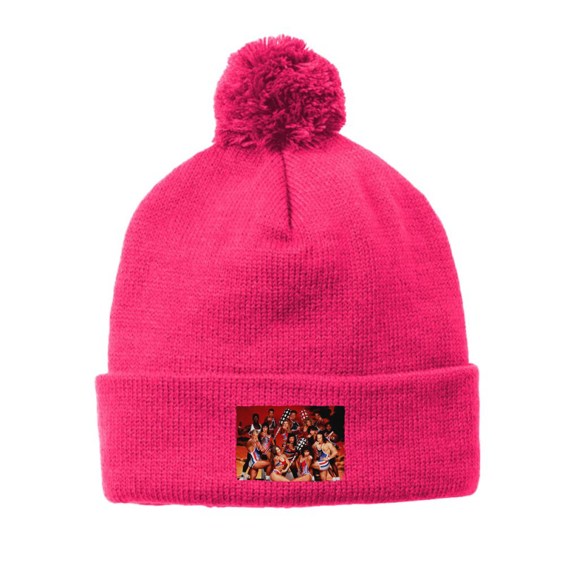 Retro Gladiators With Pugil Sticks Pom Pom Beanie by lamatung | Artistshot