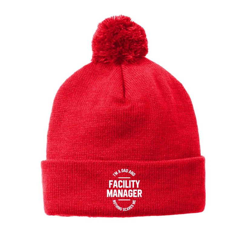 I'm A Dad And Facility Manager - Funny Job Pom Pom Beanie by Diogo Calheiros | Artistshot